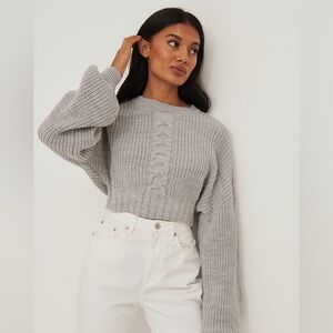 NAKD cropped grey sweater | Size M